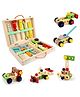 Hop N Play Wooden Tool Kit for Kids, 34 Pieces Portable Construction Pretend Play Tool Box, Montessori Toys for Children, Learning Stem Toys, Storage Toolbox (3-8 Years)