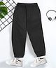 Trampoline Cotton Woven Solid Trousers - Black