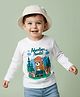 Babyhug 100% Cotton Knit Full Sleeves T-Shirt with Animal Print - White