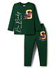 Pine Kids Marvel Single Jersey Knit Full Sleeves Night Suit With Spiderman Print - Green