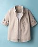 Rikidoos Full Sleeves Checked Shirt With Attached Tee - Beige & White