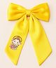 CHOKO Cute Ganesha Printed Bow Applique Detailed Hair Clip - Yellow