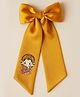 CHOKO Cute Ganesha Printed Bow Applique Detailed Hair Clip - Mustard Yellow