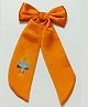 CHOKO Cute Krishna Printed Bow Applique Detailed Hair Clip - Orange