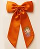 CHOKO Cute Ganesha Printed Bow Applique Detailed Hair Clip - Orange