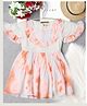 Bella Moda Cotton Woven Half Frill Sleeves Tie Dye Dress - Orange