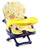 Babyhug 2 in 1 Kids Feeding Chair & Booster Chair with Removable Tray & Seat Cushion - Yellow| Adjustable Height| Safety Harness| Foldable Legs| Non Slip Base| Easy to Clean| Durable Built