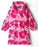 UCB 100% Cotton Knit Full Sleeves Hooded Winter Sweatshirt Dress with Tie Dye Print - Pink