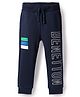 UCB Cotton Knit Full Length Lounge Pant With Text Print - Navy Blue