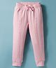UCB 100% Cotton Knit Full Length Solid Colour Track Pant - Pink