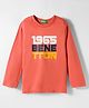UCB 100% Cotton Knit Full Sleeves T-Shirt with Brand Name Print - Coral