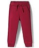 UCB Cotton Knit Full Length Lounge Pant With Text Print - Wine