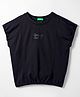 Ucb Knit Half Sleeves T-Shirt With Brand Name Print - Black