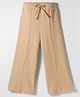 UCB Knit Full Length Flared Solid Colour Trouser Pant - Tan