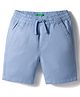 UCB Cotton Woven Knee Length Solid Colour Shorts - Blue