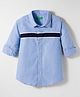 UCB 100% Cotton Woven Full Sleeves Shirt With Cut & Sew Design - Blue