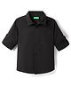 UCB 100% Cotton Woven Full Sleeves Solid Colour Shirt - Black