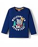Babyhug 100% Cotton Knit Full Sleeves T-Shirt with Animal Print - Navy Blue