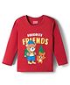 Babyhug 100% Cotton Knit Full Sleeves T-Shirt with Animal Print - Dark Red