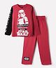 Pine Kids Single Jersey Knit Full Sleeves Night suit With Star War Graphics - Maroon