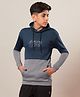 Technosport Knit Full Sleeves Run Text Printed Breathable & Warm Slim Fit Hooded Sports Sweatshirt - Blue