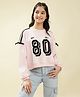 Lil Tomatoes Looper Knit Full Sleeves 80 Number Printed Light Winter Sweatshirt - Pink