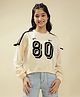 Lil Tomatoes Cotton Looper Knit Full Sleeves Light Winter 80 Number Printed Sweatshirt - Cream