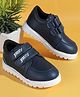 Jazzy Juniors Solid Velcro Closure Shoes - Navy