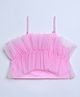 Taffykids Net Knit Sleeveless Ruffle Detail Crop Top - Pink
