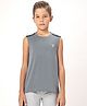 Technosport Knit Sleeveless Colour Blocked Breathable & Quick Dry Sports Tee - Grey