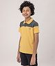 Technosport Knit Half Sleeves Colour Blocked Breathable & Quick Dry Sports Polo Tee - Yellow