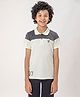 Technosport Knit Half Sleeves Colour Blocked Breathable & Quick Dry Sports Polo Tee - Off White