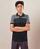 Technosport Knit Half Sleeves Colour Blocked Breathable & Quick Dry Sports Polo Tee - Black