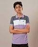 Technosport Knit Half Sleeves Colour Blocked Breathable & Quick Dry Sports Polo Tee - Purple