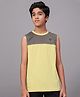 Technosport Knit Sleeveless Colour Blocked Breathable & Quick Dry Sports Tee - Yellow