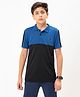 Technosport Knit Half Sleeves Colour Blocked Breathable & Quick Dry Sports Polo Tee - Blue