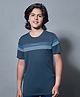 Technosport Knit Half Sleeves Colour Blocked Breathable & Quick Dry Sports Tee -  Blue