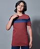 Technosport Knit Half Sleeves Colour Blocked Breathable & Quick Dry Sports Tee -  Red