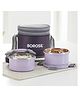 Borosil Glory Stainless Steel Lunch Box with Bag | Set of 2 | Microwavable | Food Grade Steel | Leakproof | Dishwasher Safe | 1 Year Warranty | Vertical | 280 ml Each  Lavender
