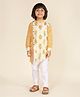 LIL PITAARA Pure Cotton Woven Full Sleeves Floral & Chevron Printed Kurta Pyjama Set - Yellow
