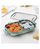 Borosil Slim Stainless Steel Lunch Box | Microwavable | Food Grade Steel | Leakproof | Dishwasher Safe | 1 Year Warranty | 700 ml + 125 ml  Green