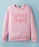 UCB Knit Full Sleeves Pullover Sweatshirt with Brand Name Print - Light Pink