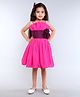 PinkChick Cotton Woven Sleeveless Floral Applique Detailed Dress With Hair Clip Set - Pink