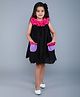 PinkChick Cotton Woven Sleeveless Ruffle Detailed Dress With Hair Clip - Black