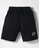 Olio Kids Cotton Woven Above Knee Length Shorts With Text Embroidery - Black