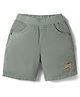 Olio Kids Cotton Woven Above Knee Length Shorts With Text Embroidery - Matte Silver