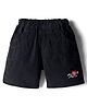Olio Kids Cotton Woven Above Knee Length Shorts with Embroidery - Black