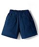 Olio Kids Cotton Woven Above Knee Length Shorts with Embroidery - Navy Blue