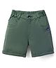 Olio Kids Cotton Woven Above Knee Length Solid Color Short - Olive Green