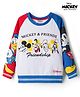HoneyHap Disney Terry Knit Drop Shoulder Full Raglan Sleeves Sweatshirt with Mickey & Friends Graphic - Multicolor